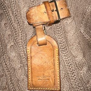 Louis Vuitton Tan Leather Luggage Tag